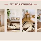 Ultra Soft Area Rug, Non Slip, Stain Resistant, Washable Area Rugs for Living Room, Bedroom, Stylish Nature-Inspired Aesthetic(Beige)