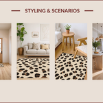 Ultra Soft Area Rug, Non Slip, Stain Resistant, Washable Area Rugs for Living Room, Bedroom, Modern Beige Leopard Print Plush Rug(Beige) - ODIKA