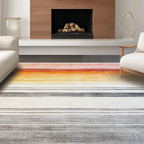 Ultra Soft Area Rug, Non Slip, Stain Resistant, Washable Area Rugs for Living Room, Bedroom, Artful Vintage Striped Design(Orange)