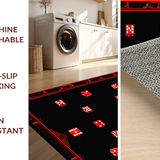 Ultra Soft Area Rug, Non Slip, Stain Resistant, Washable Area Rugs for Living Room, Bedroom, Elegant Minimalist Monochrome Design(Red)