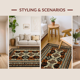 Ultra Soft Area Rug, Non Slip, Stain Resistant, Washable Area Rugs for Living Room, Bedroom, Soft Textured Organic Shapes(Brown)