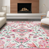Ultra Soft Area Rug, Non Slip, Stain Resistant, Washable Area Rugs for Living Room, Bedroom, Contemporary Cozy Nature-Inspired Design(Pink)