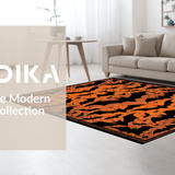 Ultra Soft Area Rug, Non Slip, Stain Resistant, Washable Area Rugs for Living Room, Bedroom, Playful Halloween Character Design(Orange)
