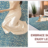 Ultra Soft Area Rug, Non Slip, Stain Resistant, Washable Area Rugs for Living Room, Bedroom, Elegant Blue Geometric Elegance(Blue)