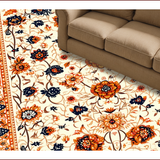 Ultra Soft Area Rug, Non Slip, Stain Resistant, Washable Area Rugs for Living Room, Bedroom, Vibrant Floral Bedroom High-Traffic Area Carpet(Ivory)