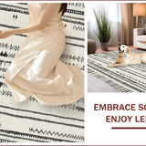 Ultra Soft Area Rug, Non Slip, Stain Resistant, Washable Area Rugs for Living Room, Bedroom, Contemporary Earthy Toned Lines(Gray)