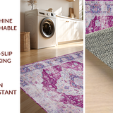 Ultra Soft Area Rug, Non Slip, Stain Resistant, Washable Area Rugs for Living Room, Bedroom, Sophisticated Abstract Artistry Blend(Purple)