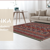 Ultra Soft Area Rug, Non Slip, Stain Resistant, Washable Area Rugs for Living Room, Bedroom, Rustic Moose Cabin(Red)