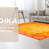 Ultra Soft Area Rug, Non Slip, Stain Resistant, Washable Area Rugs for Living Room, Bedroom, Lively Soft Plush Patterned Delight(Orange)