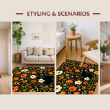 Elegant Cat and Floral Fusion(Black)