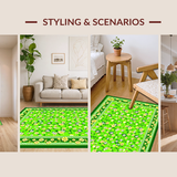 Ultra Soft Area Rug, Non Slip, Stain Resistant, Washable Area Rugs for Living Room, Bedroom, Rustic Green Textured Motif(Green)