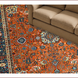 Ultra Soft Area Rug, Non Slip, Stain Resistant, Washable Area Rugs for Living Room, Bedroom, Rustic High-Low Texture Statement(Orange)