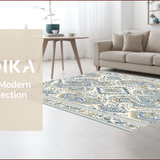 Ultra Soft Area Rug, Non Slip, Stain Resistant, Washable Area Rugs for Living Room, Bedroom, Boho Chic Paisley Living Room Rug(Beige)