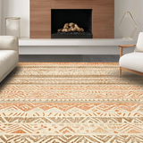 Ultra Soft Area Rug, Non Slip, Stain Resistant, Washable Area Rugs for Living Room, Bedroom, Minimalist Neutral Geometric Aesthetic(Orange)