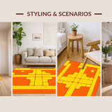 Ultra Soft Area Rug, Non Slip, Stain Resistant, Washable Area Rugs for Living Room, Bedroom, Vivid Playful Plush Tufted Delight(Orange)