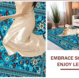 Ultra Soft Area Rug, Non Slip, Stain Resistant, Washable Area Rugs for Living Room, Bedroom, Hand-Tufted Blue Oushak Living Room Wool Rug(Blue)