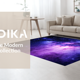 Ultra Soft Area Rug, Non Slip, Stain Resistant, Washable Area Rugs for Living Room, Bedroom, Vibrant Celestial Swirl Artwork(Purple)