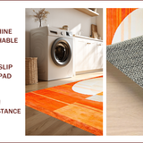 Ultra Soft Area Rug, Non Slip, Stain Resistant, Washable Area Rugs for Living Room, Bedroom, Abstract Earthy Tones Geometry(Orange)