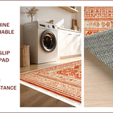 Ultra Soft Area Rug, Non Slip, Stain Resistant, Washable Area Rugs for Living Room, Bedroom, Hand-Woven Artisanal Bedroom Meditation Space Carpet(Orange)