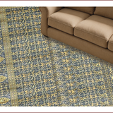Ultra Soft Area Rug, Non Slip, Stain Resistant, Washable Area Rugs for Living Room, Bedroom, Luxurious Grey Abstract Design(Blue)