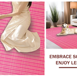 Ultra Soft Area Rug, Non Slip, Stain Resistant, Washable Area Rugs for Living Room, Bedroom, Adorable Cozy Textured Motif(Pink)