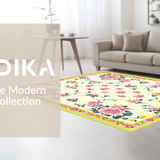 Vibrant Green and Pink Floral Elegance(Ivory)