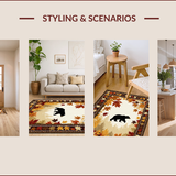 Ultra Soft Area Rug, Non Slip, Stain Resistant, Washable Area Rugs for Living Room, Bedroom, Cozy Maple Leaf Aesthetic(Beige)