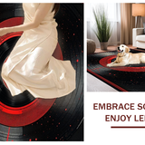 Ultra Soft Area Rug, Non Slip, Stain Resistant, Washable Area Rugs for Living Room, Bedroom, Dynamic Rhythm-themed Graphic(Black)