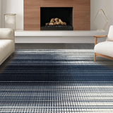 Ultra Soft Area Rug, Non Slip, Stain Resistant, Washable Area Rugs for Living Room, Bedroom, Shadow Stripe: Woven Accent Carpet, Subtle Pattern Design(Black)
