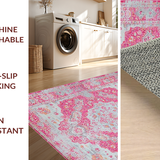 Ultra Soft Area Rug, Non Slip, Stain Resistant, Washable Area Rugs for Living Room, Bedroom, Soft Pastel Distressed Artistry(Pink)