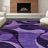 Ultra Soft Area Rug, Non Slip, Stain Resistant, Washable Area Rugs for Living Room, Bedroom, Elegant Dark Purple Shag Texture(Purple)