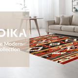 Ultra Soft Area Rug, Non Slip, Stain Resistant, Washable Area Rugs for Living Room, Bedroom, Artistic Southwestern Heritage Design(Red)