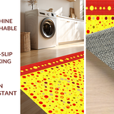 Ultra Soft Area Rug, Non Slip, Stain Resistant, Washable Area Rugs for Living Room, Bedroom, Lively Retro Polka Dot Design(Yellow)