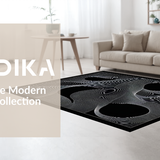 Ultra Soft Area Rug, Non Slip, Stain Resistant, Washable Area Rugs for Living Room, Bedroom, Striking Bold Contrast Pattern(Black)