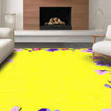 Ultra Soft Area Rug, Non Slip, Stain Resistant, Washable Area Rugs for Living Room, Bedroom, Charming Pastel Floral Medley(Yellow)