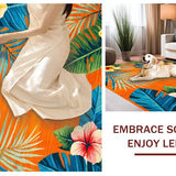 Ultra Soft Area Rug, Non Slip, Stain Resistant, Washable Area Rugs for Living Room, Bedroom, Striking Colorful Petal Composition(Orange)