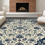 Ultra Soft Area Rug, Non Slip, Stain Resistant, Washable Area Rugs for Living Room, Bedroom, Luxe Abstract Floral Arrangement(Beige)