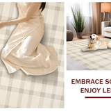 Ultra Soft Area Rug, Non Slip, Stain Resistant, Washable Area Rugs for Living Room, Bedroom, Sophisticated Tiled Pattern with Flair(Beige)