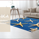 Ultra Soft Area Rug, Non Slip, Stain Resistant, Washable Area Rugs for Living Room, Bedroom, Coastal Starfish Navy Living Room Rug(Blue)