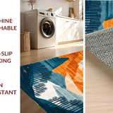 Ultra Soft Area Rug, Non Slip, Stain Resistant, Washable Area Rugs for Living Room, Bedroom, Lively Modern Abstract Composition(Orange)