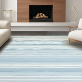 Ultra Soft Area Rug, Non Slip, Stain Resistant, Washable Area Rugs for Living Room, Bedroom, Serene Coastal Stripe Harmony(Ivory)