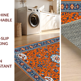 Ultra Soft Area Rug, Non Slip, Stain Resistant, Washable Area Rugs for Living Room, Bedroom, Charming Rustic Botanical Print(Orange)