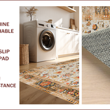 Ultra Soft Area Rug, Non Slip, Stain Resistant, Washable Area Rugs for Living Room, Bedroom, Elegant Distressed Floral Aesthetic(Beige)
