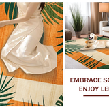 Ultra Soft Area Rug, Non Slip, Stain Resistant, Washable Area Rugs for Living Room, Bedroom, Dynamic Abstract Nature Theme(Orange)