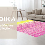 Ultra Soft Area Rug, Non Slip, Stain Resistant, Washable Area Rugs for Living Room, Bedroom, Radiant Ombre Wave Effect(Yellow)