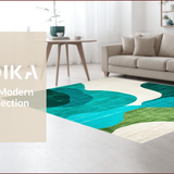 Ultra Soft Area Rug, Non Slip, Stain Resistant, Washable Area Rugs for Living Room, Bedroom, Vibrant Abstract Organic Shapes(Blue)