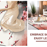 Ultra Soft Area Rug, Non Slip, Stain Resistant, Washable Area Rugs for Living Room, Bedroom, Stylish Dark Floral Serenity Pattern(Pink)