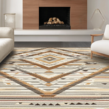 Ultra Soft Area Rug, Non Slip, Stain Resistant, Washable Area Rugs for Living Room, Bedroom, Stylish Natural Hues Medallion Style(Brown)
