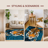 Ultra Soft Area Rug, Non Slip, Stain Resistant, Washable Area Rugs for Living Room, Bedroom, Exuberant Soft Botanical Touch(Orange)