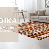 Ultra Soft Area Rug, Non Slip, Stain Resistant, Washable Area Rugs for Living Room, Bedroom, Striking Tiled Pattern in Rich Hues(Brown)